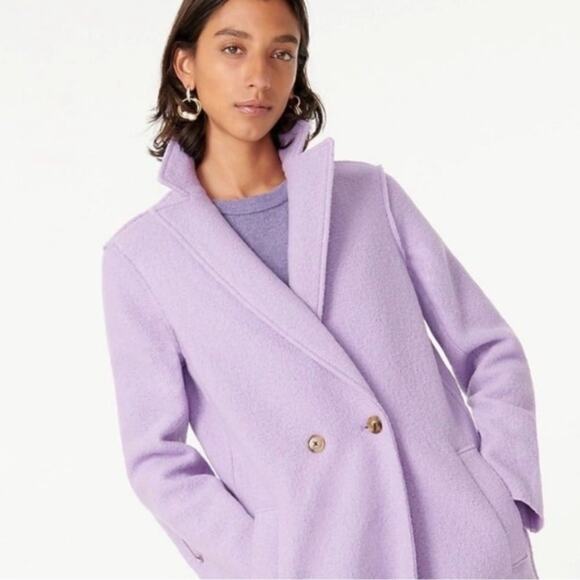 J.Crew  Daphne Topcoat Boiled Wool Jacket Coat 6 Purple Lavender - Picture 3 of 12